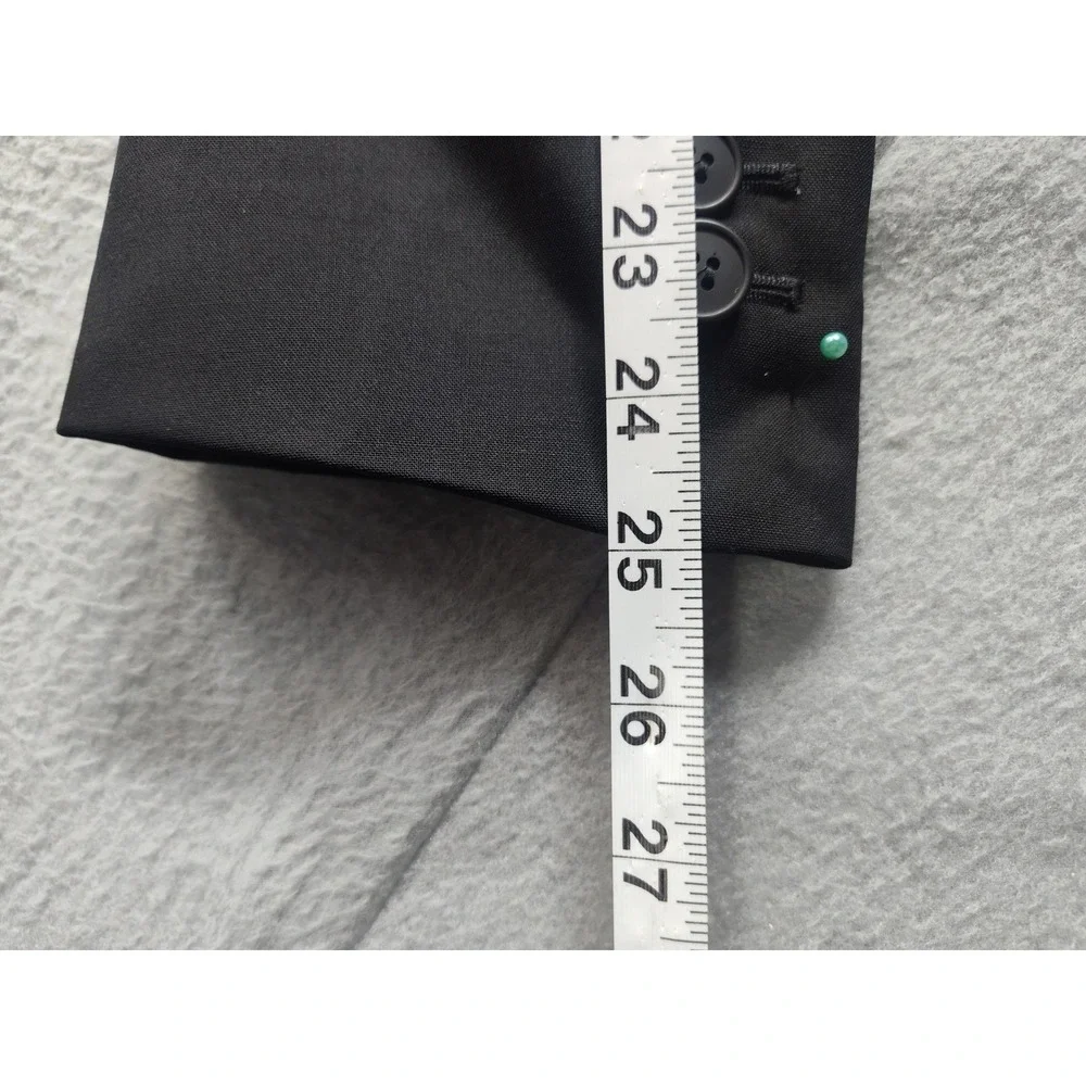 Olenich Black Asymmetrical Single Button Wool Blend Blazer Coat Womens Medium